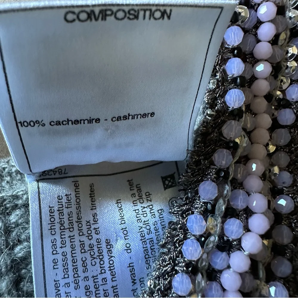 CHANEL Beaded Camellia Cashmere Apron Sweater🌸